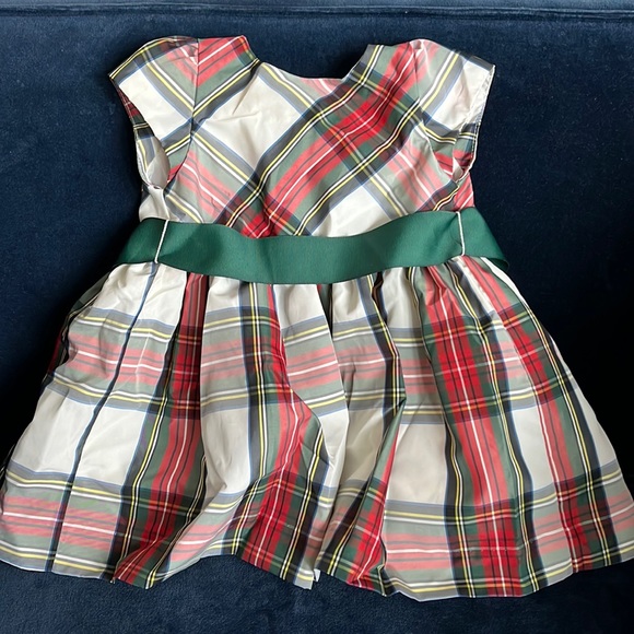 Ralph Lauren Taffeta Fit & Flare Dress & Bloomer Set - Baby In Polo Tartan - Picture 2 of 5